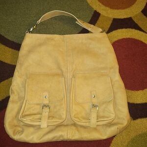 Sundance Tan Shoulder Bag with Suede Texture